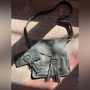 Olive Green Lisa Leonard Crossbody and Wallet Set